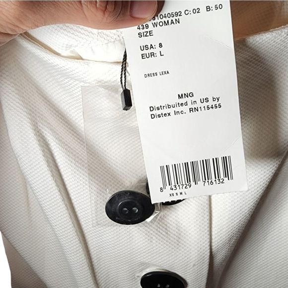 Mango Off White Lexa A Line Mini Dress Women's Size 8 - Picture 6 of 9